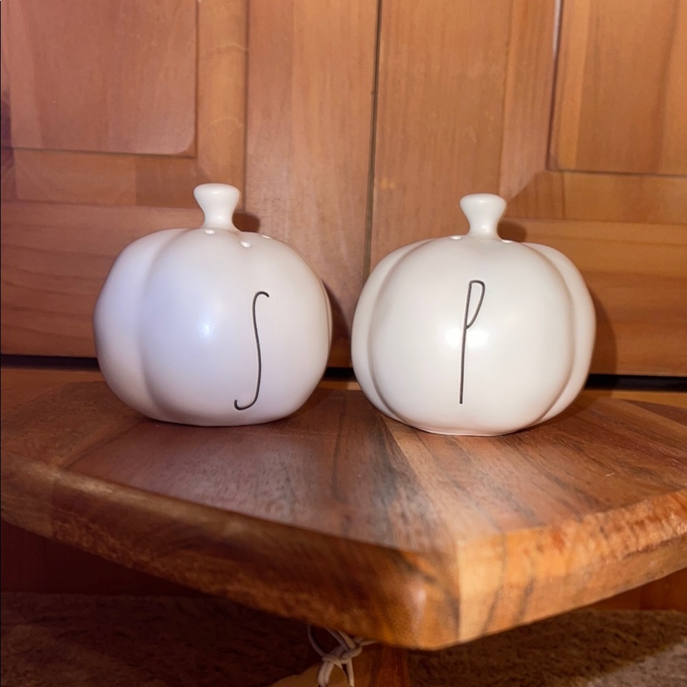 Rae Dunn Creamy White Ceramic Pumpkin Salt and Pepper Shakers